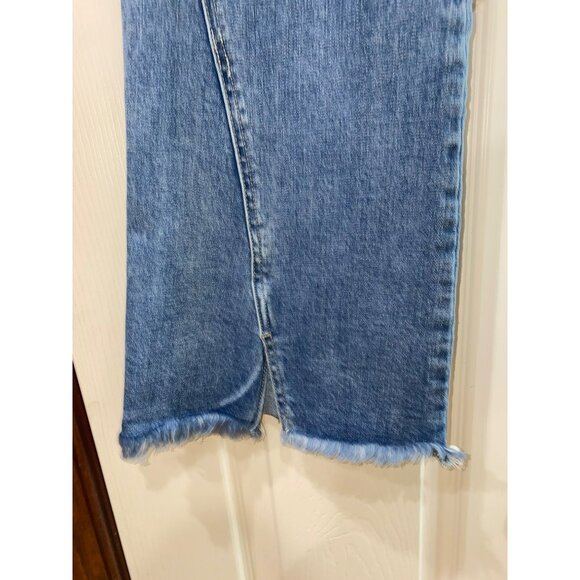 KanCan Womens Distressed Flare Durkin Jeans High Rise Raw Hem Size 7/27 BOHO - Picture 5 of 11